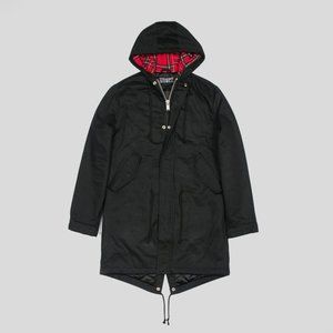 Straight To Hell Champion Fishtail Parka **NEVER WORN** Black Plaid Coat